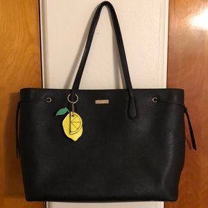 Large Kate Spade Tote with Lemon Keychain